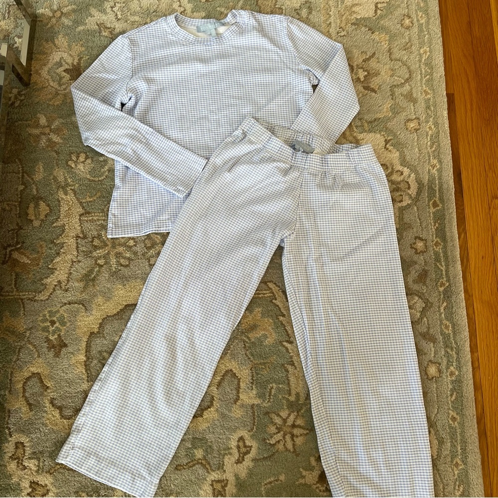 Hill House Pajama Set Women's Size XS Blue Gingham Organic Cotton Sleepwear Set - Picture 4 of 7